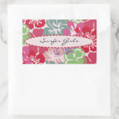 Sticker Rectangulaire Motif Hibiscus (Sac)