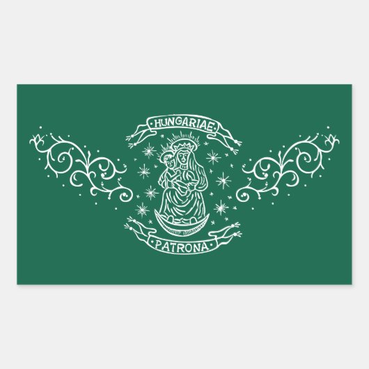 Sticker Rectangulaire motif hongrie (Devant)