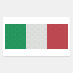 Sticker Rectangulaire Motif italien de damassé de drapeau
