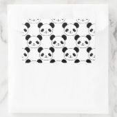 Sticker Rectangulaire Motif Kawaii Panda En Noir Et Blanc (Sac)
