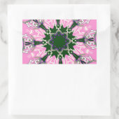 Sticker Rectangulaire Motif Motif Monogramme noir et rose joli (Sac)