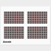 Sticker Rectangulaire Motif noir, blanc, diamant rouge (Feuille)