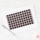 Sticker Rectangulaire Motif noir, blanc, diamant rouge (Enveloppe)