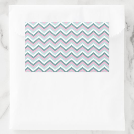 Sticker Rectangulaire Motif Ocean Mist Chevron (Sac)
