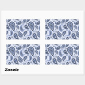 Sticker Rectangulaire Motif Paisley Bleu (Feuille)