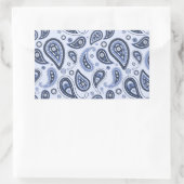 Sticker Rectangulaire Motif Paisley Bleu (Sac)