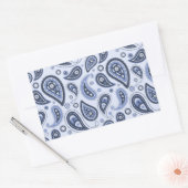 Sticker Rectangulaire Motif Paisley Bleu (Enveloppe)