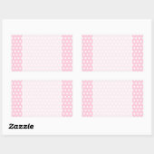 Sticker Rectangulaire Motif Pois rose et blanc. (Feuille)