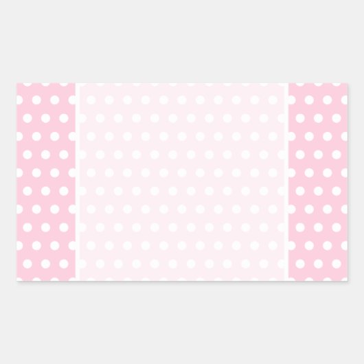 Sticker Rectangulaire Motif Pois rose et blanc. (Devant)