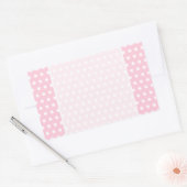 Sticker Rectangulaire Motif Pois rose et blanc. (Enveloppe)