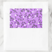 Sticker Rectangulaire Motif pourpre en pastel de bâtons de lacrosse (Sac)