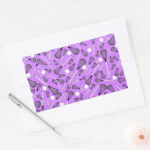 Sticker Rectangulaire Motif pourpre en pastel de bâtons de lacrosse (Enveloppe)