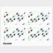 Sticker Rectangulaire Motif Rainbow Pastel Pills (Feuille)