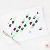 Sticker Rectangulaire Motif Rainbow Pastel Pills (Enveloppe)