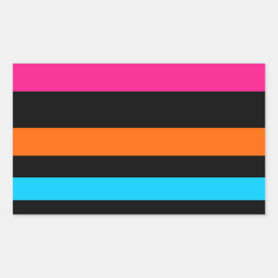 Sticker Rectangulaire Motif Rayures Néon