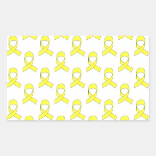 Sticker Rectangulaire Motif Ruban Jaune