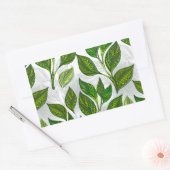 Sticker Rectangulaire Motif sans couture avec Feuilles de thé vert (Enveloppe)