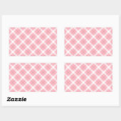 Sticker Rectangulaire Motif Tartan Rose Et Blanc (Feuille)