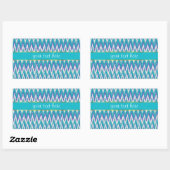 Sticker Rectangulaire motif turquoise et Amethyst iKat ZigZag (Feuille)