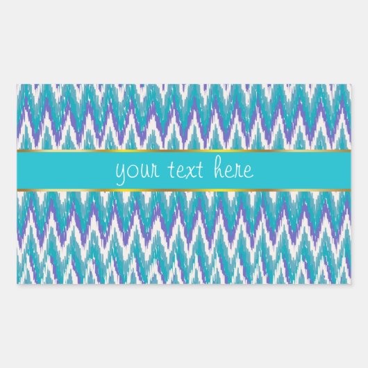 Sticker Rectangulaire motif turquoise et Amethyst iKat ZigZag (Devant)