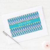 Sticker Rectangulaire motif turquoise et Amethyst iKat ZigZag (Enveloppe)