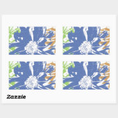 Sticker Rectangulaire Motif vert bleu orange (Feuille)