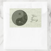 Sticker Rectangulaire Motif Yin Yang Sage Green (Sac)