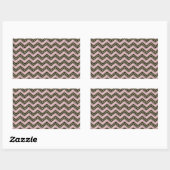 Sticker Rectangulaire Motif Zigzag noir et rose (Feuille)