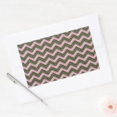 Sticker Rectangulaire Motif Zigzag noir et rose (Enveloppe)