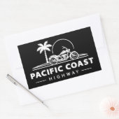 Sticker Rectangulaire Moto de la route côtière du Pacifique (Enveloppe)