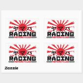 Sticker Rectangulaire Moto japonais (Feuille)