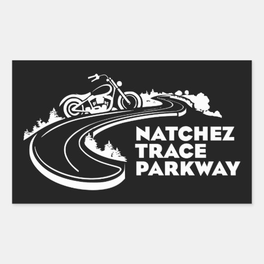 Sticker Rectangulaire Moto Natchez Trace Parkway (Devant)