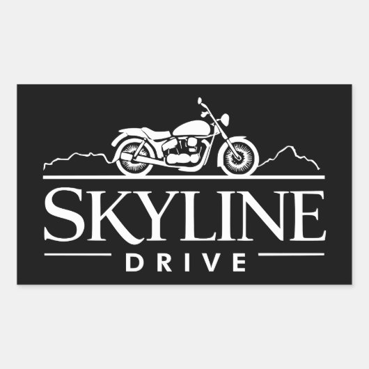 Sticker Rectangulaire Moto Skyline Drive Virginia (Devant)