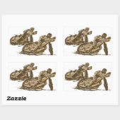 Sticker Rectangulaire Motocyclistes Speedway (Feuille)