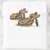 Sticker Rectangulaire Motocyclistes Speedway (Sac)