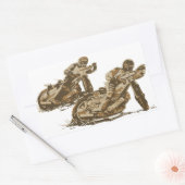 Sticker Rectangulaire Motocyclistes Speedway (Enveloppe)