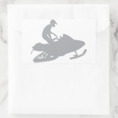 Sticker Rectangulaire Motoneige gris argent (Sac)