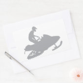 Sticker Rectangulaire Motoneige gris argent (Enveloppe)
