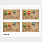 Sticker Rectangulaire Mots De Sable De Plage (Feuille)
