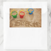 Sticker Rectangulaire Mots De Sable De Plage (Sac)