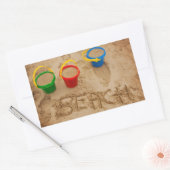 Sticker Rectangulaire Mots De Sable De Plage (Enveloppe)
