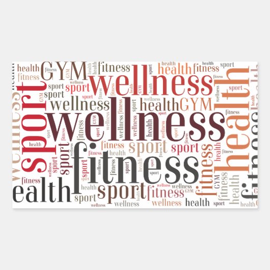 Sticker Rectangulaire Mots fitness (Devant)