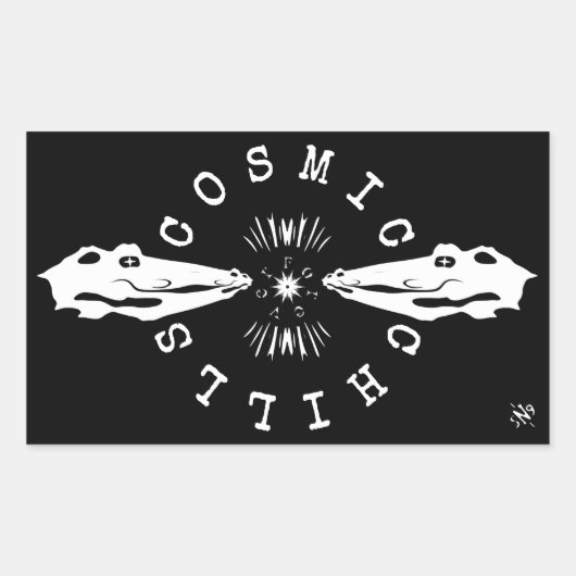 Sticker Rectangulaire Motte de refroidissement de poisson-chat de reptil (Devant)