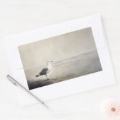 Sticker Rectangulaire Mouette solitaire au bord de l'eau (Enveloppe)