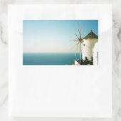 Sticker Rectangulaire Moulin à vent de Santorin, Grèce (Sac)