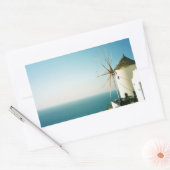 Sticker Rectangulaire Moulin à vent de Santorin, Grèce (Enveloppe)