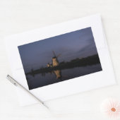 Sticker Rectangulaire Moulin à vent éclairé à l'autocollant rectangulair (Enveloppe)