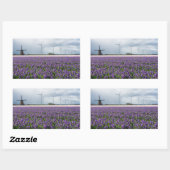 Sticker Rectangulaire Moulin à vent traditionnel et moderne en Holland s (Feuille)