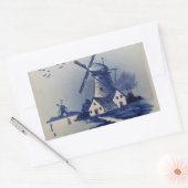 Sticker Rectangulaire Moulin blanc blanc blanc vintage (Enveloppe)