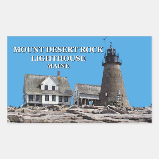 Sticker Rectangulaire Mount Desert Rock Lighthouse, Maine (Devant)